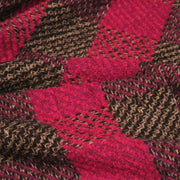 Tissu lainage grands carreaux rose fuchsia & marron - Fabrication italienne - TissusPapi.com