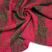 Tissu lainage grands carreaux rose fuchsia & marron - Fabrication italienne - TissusPapi.com