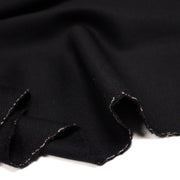 Tissu lainage sergé de laine noir - Fabrication italienne - TissusPapi.com