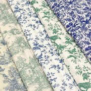 Tissu matelassé TOILE DE JOUY : trois motifs, deux couleurs, cinq tissus ! - TissusPapi.com