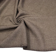 Tissu lainage sergé, fines rayures crème et chocolat - Fabrication italienne - TissusPapi.com
