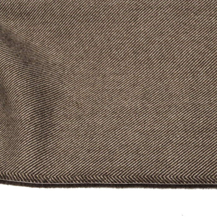 Tissu lainage sergé, fines rayures crème et chocolat - Fabrication italienne - TissusPapi.com