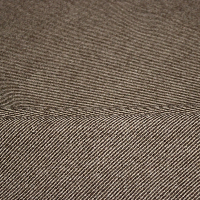 Tissu lainage sergé, fines rayures crème et chocolat - Fabrication italienne - TissusPapi.com