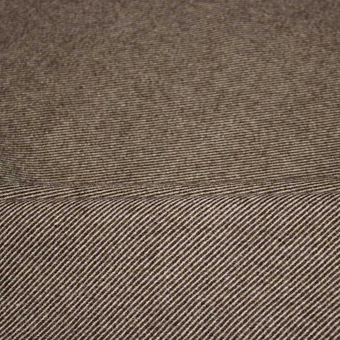 Tissu lainage sergé, fines rayures crème et chocolat - Fabrication italienne - TissusPapi.com