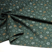 Tissu cotonnade vert aux notes de musique en étoiles - STANDARD 100 OEKO - TEX - TissusPapi.com