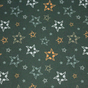 Tissu cotonnade vert aux notes de musique en étoiles - STANDARD 100 OEKO - TEX - TissusPapi.com