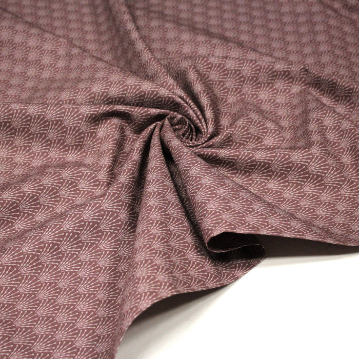 Tissu cotonnade bordeaux aux motifs géométriques blancs ART DECO - STANDARD 100 OEKO - TEX - TissusPapi.com