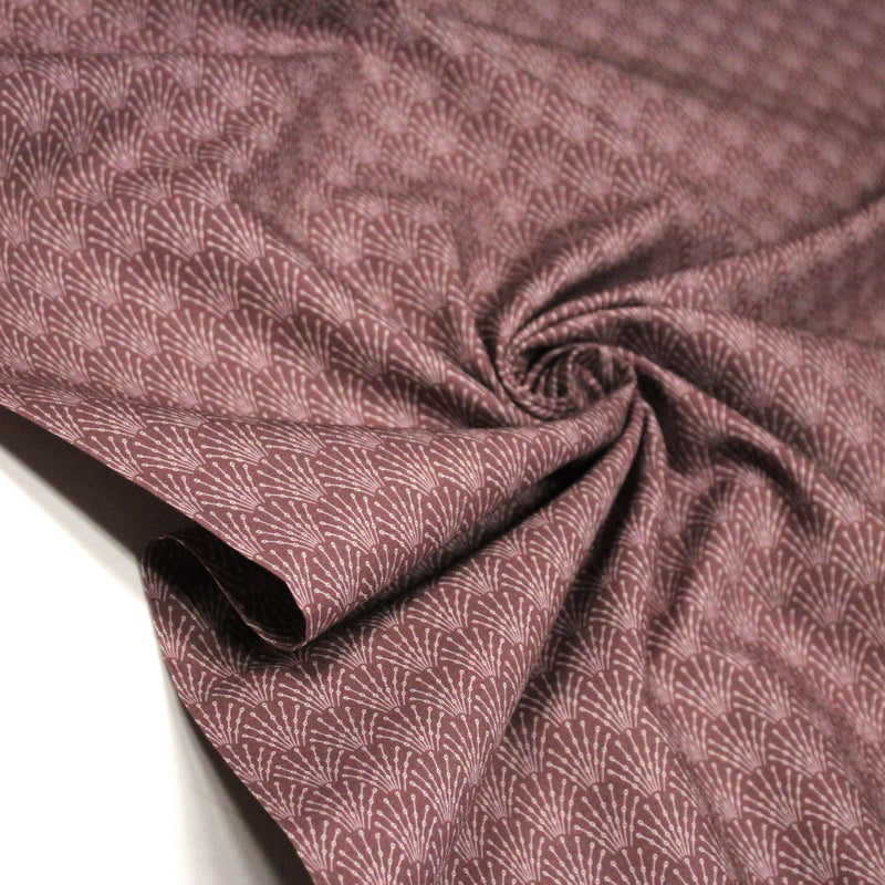 Tissu cotonnade bordeaux aux motifs géométriques blancs ART DECO - STANDARD 100 OEKO - TEX - TissusPapi.com