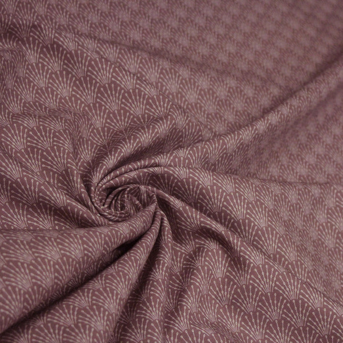 Tissu cotonnade bordeaux aux motifs géométriques blancs ART DECO - STANDARD 100 OEKO - TEX - TissusPapi.com