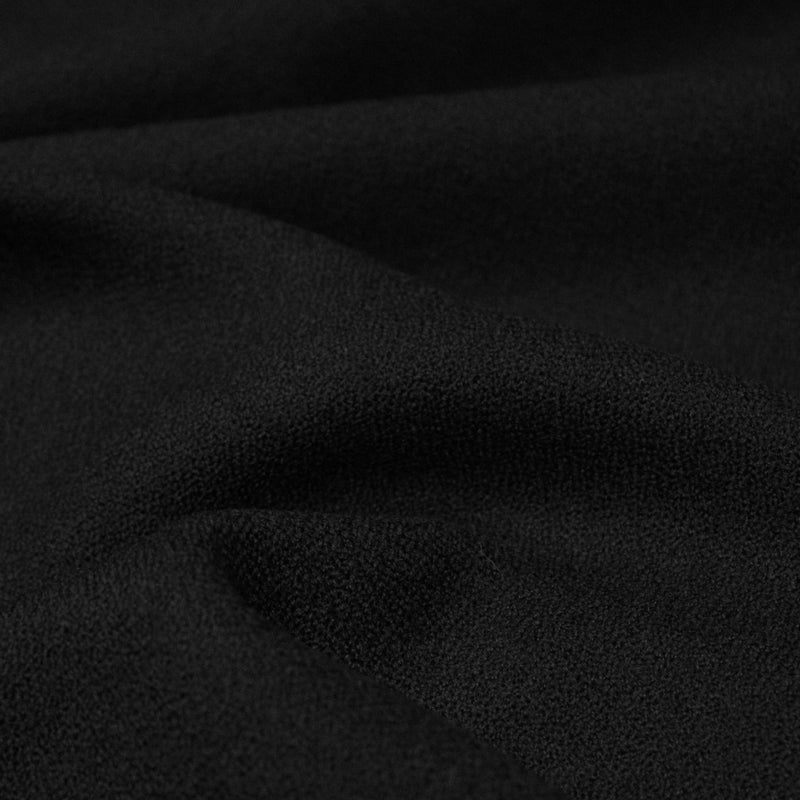 Tissu crêpe de laine épais noir - Fabrication française - TissusPapi.com