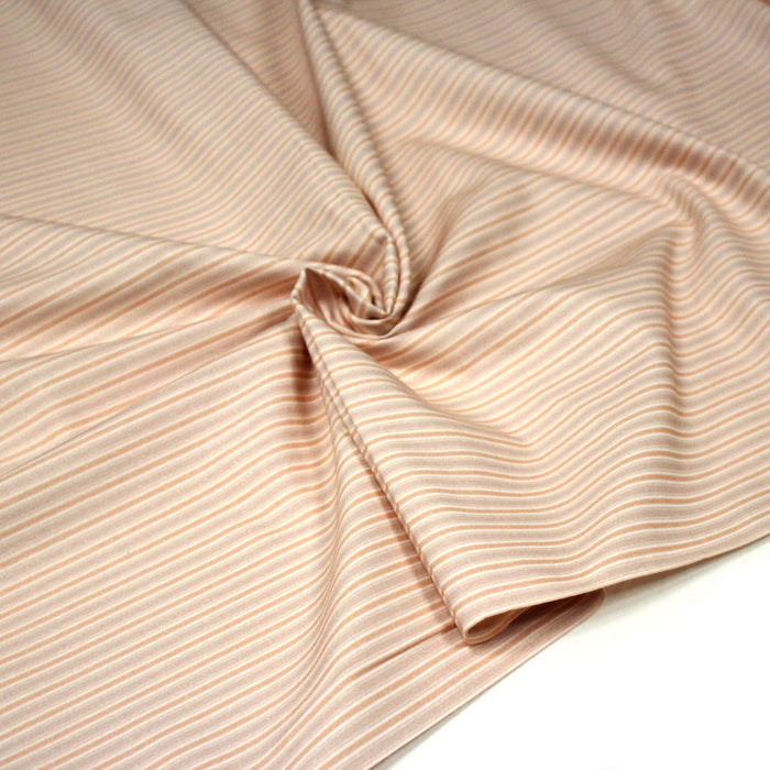 Tissu cotonnade aux fines rayures roses & corail - STANDARD 100 OEKO - TEX - TissusPapi.com