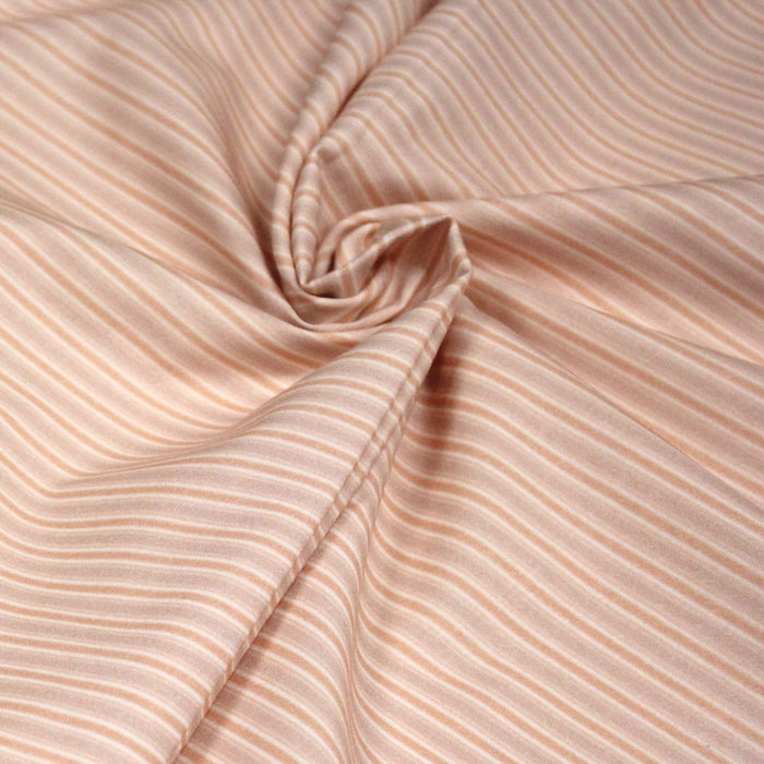 Tissu cotonnade aux fines rayures roses & corail - STANDARD 100 OEKO - TEX - TissusPapi.com