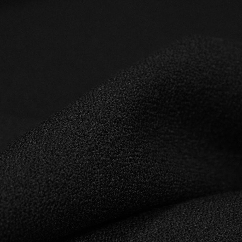 Tissu crêpe de laine épais noir - Fabrication française - TissusPapi.com
