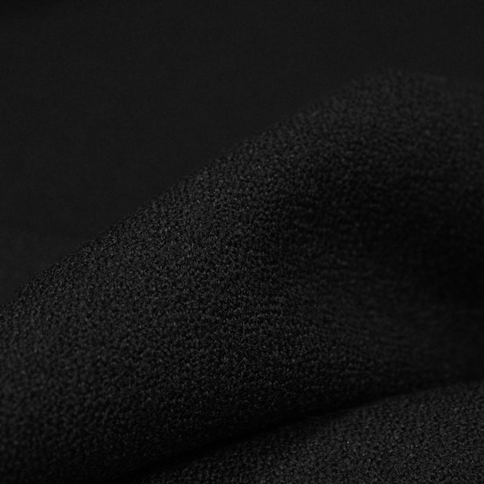 Tissu crêpe de laine épais noir - Fabrication française