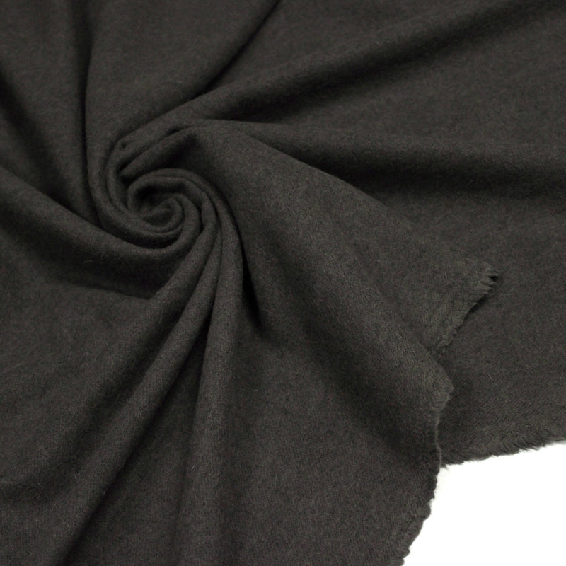 Tissu lainage taupe uni - Fabrication italienne - TissusPapi.com