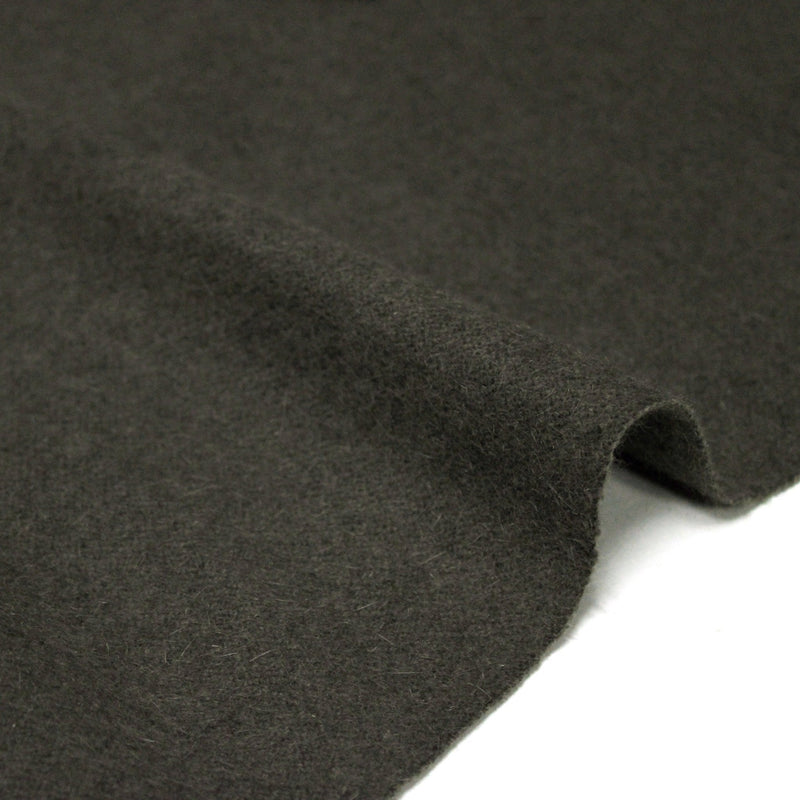 Tissu lainage taupe uni - Fabrication italienne - TissusPapi.com