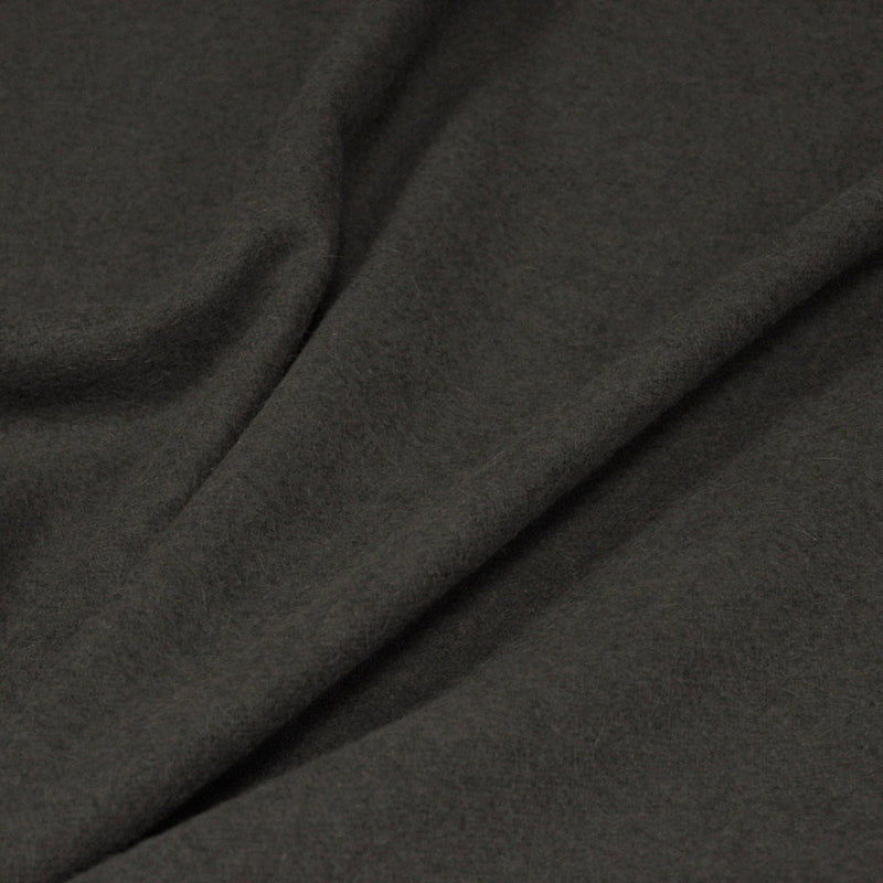 Tissu lainage taupe uni - Fabrication italienne - TissusPapi.com