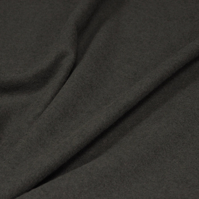 Tissu lainage taupe uni - Fabrication italienne