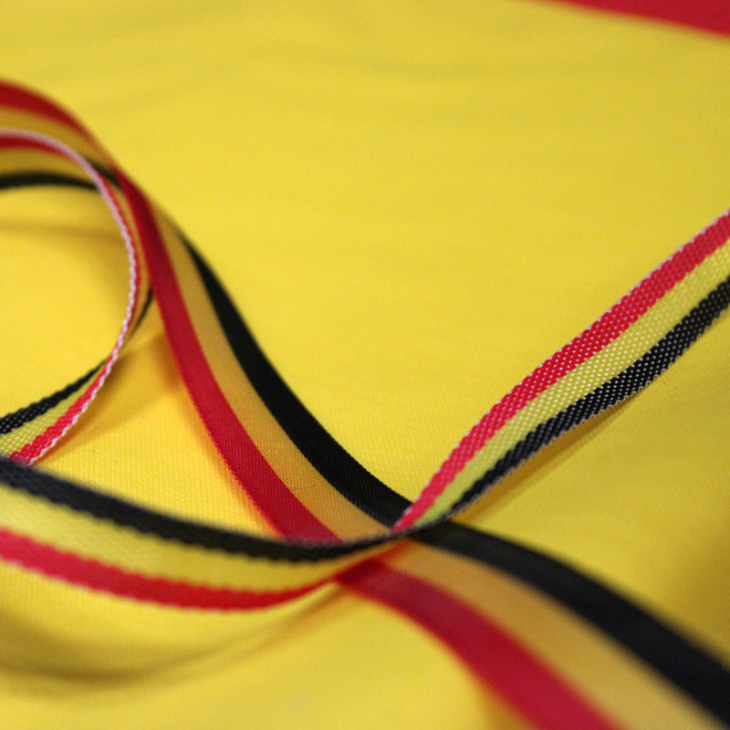 Drapeau belge 80 cm & rubans belges au mètre – Noir, jaune, rouge, ALLEZ LES BELGES !