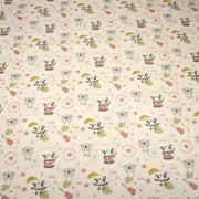 Tissu cotonnade écru, Koalas pandas et ukuleles - STANDARD 100 OEKO - TEX - TissusPapi.com