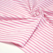 Tissu cotonnade rayée : blanc & rayures roses - TissusPapi.com
