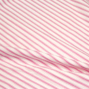 Tissu cotonnade rayée : blanc & rayures roses - TissusPapi.com