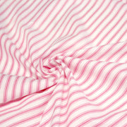 Tissu cotonnade rayée : blanc & rayures roses - TissusPapi.com