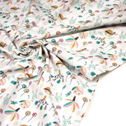 Tissu cotonnade blanc, Fées et danseuses, tons roses verts et ocre - STANDARD 100 OEKO - TEX - TissusPapi.com