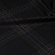 Tissu lainage tartan carreaux noir bleu nuit et gris anthracite - Fabrication italienne - TissusPapi.com