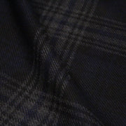 Tissu lainage tartan carreaux noir bleu nuit et gris anthracite - Fabrication italienne - TissusPapi.com