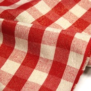 Tissu coton VICHY LUREX grands carreaux 25mm : rouge doré ou kaki doré ! - TissusPapi.com