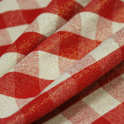 Tissu coton VICHY LUREX grands carreaux 25mm : rouge doré ou kaki doré ! - TissusPapi.com