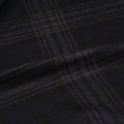 Tissu lainage tartan carreaux noir bleu nuit et gris anthracite - Fabrication italienne - TissusPapi.com
