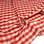 Tissu coton VICHY LUREX grands carreaux 25mm : rouge doré ou kaki doré ! - TissusPapi.com