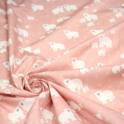 Tissu cotonnade LES OURS BLANCS, rose aux ours blancs - TissusPapi.com