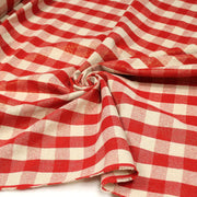 Tissu coton VICHY LUREX grands carreaux 25mm : rouge doré ou kaki doré ! - TissusPapi.com