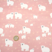 Tissu cotonnade LES OURS BLANCS, rose aux ours blancs - TissusPapi.com
