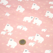 Tissu cotonnade LES OURS BLANCS, rose aux ours blancs - TissusPapi.com