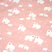 Tissu cotonnade LES OURS BLANCS, rose aux ours blancs - TissusPapi.com