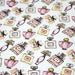 Tissu cotonnade MAKE - UP GIRLY, motifs bouteilles de parfum multicolores - TissusPapi.com