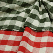 Tissu coton VICHY LUREX grands carreaux 25mm : rouge doré ou kaki doré ! - TissusPapi.com