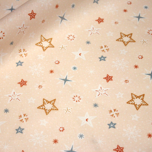 Tissu cotonnade enfant, mille étoiles, tons corail - OEKO - TEX STANDARD 100 - TissusPapi.com