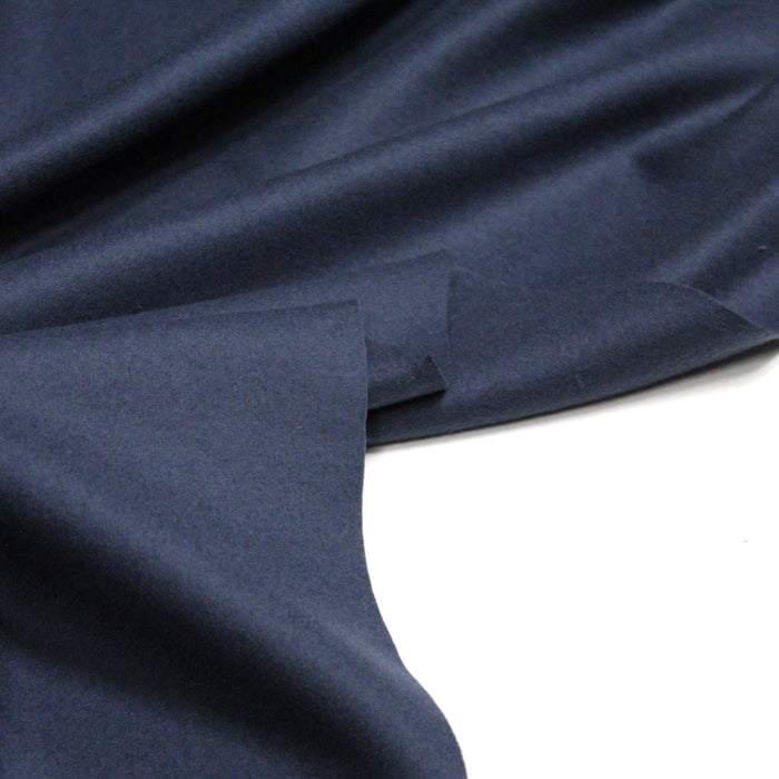 Tissu flanelle de laine bleu gris uni - Fabrication italienne