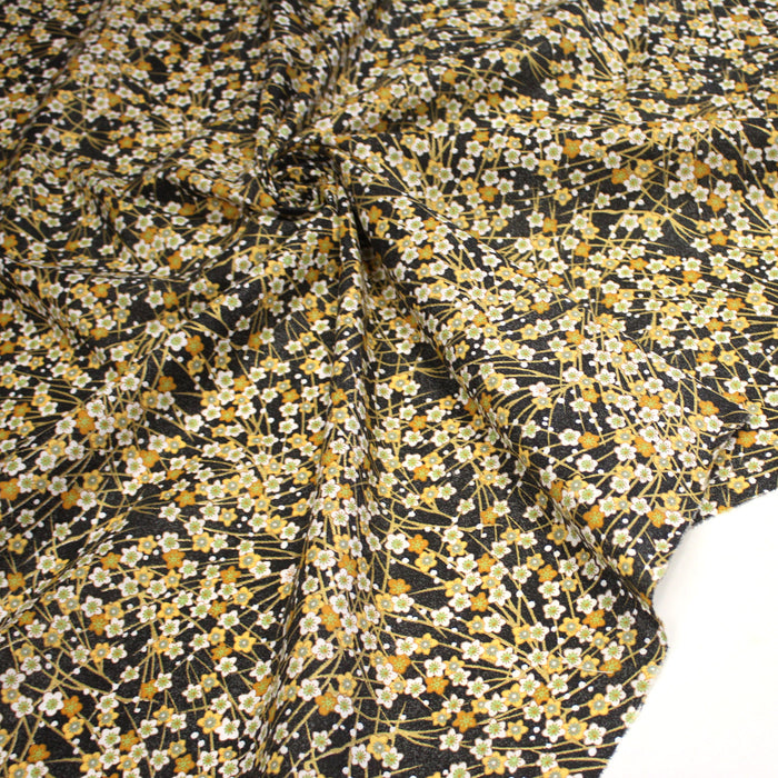 Tissu de coton SAKURA tons jaune safran et dorés - OEKO-TEX