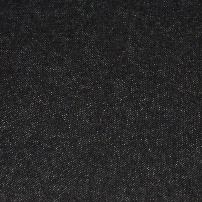 Tissu Denim de laine souple noir uni - Fabrication italienne