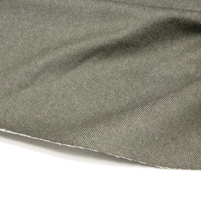 Tissu Denim de laine souple vert kaki uni - Fabrication italienne