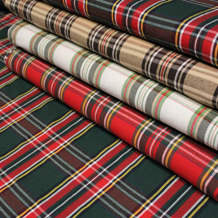 Tissu coton TARTAN EPAIS 100% COTON : 4 couleurs disponibles ! De magnifiques tartans pour vous