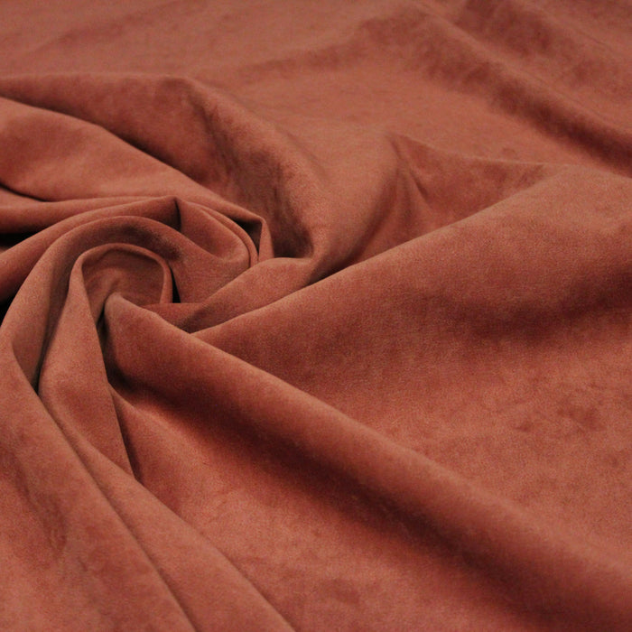 Tissu Velours ras d'habillement rouge terracotta