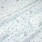 Tissu cotonnade enfant – Étoiles & ballons de baudruche – tons bleus - TissusPapi.com