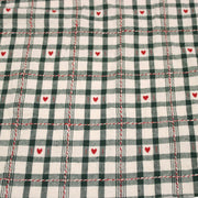 Tissu coton épais COEUR DES ALPES : carreaux traditionnels de chalet & petits cœurs tissés – 2 coloris disponibles - TissusPapi.com
